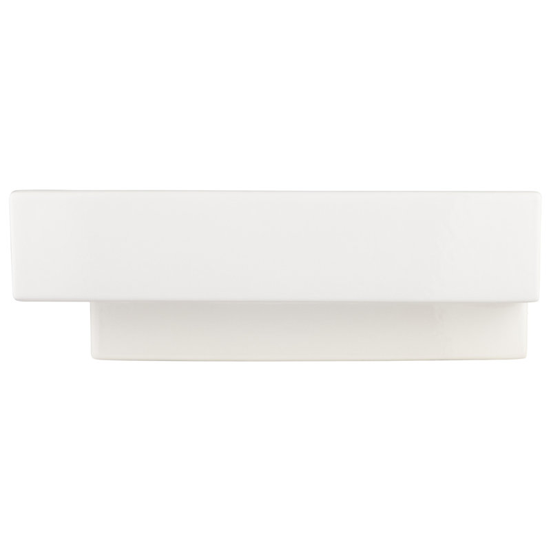 19" Stoddert White Porcelain Rectangular Wall Mount Bathroom Sink with Overflow