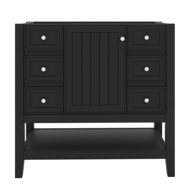 36" Bathroom Vanity Without Sink, Free Standing Wooden Bathroom Cabinet With One Cabinet And Three Drawers For Bathroom