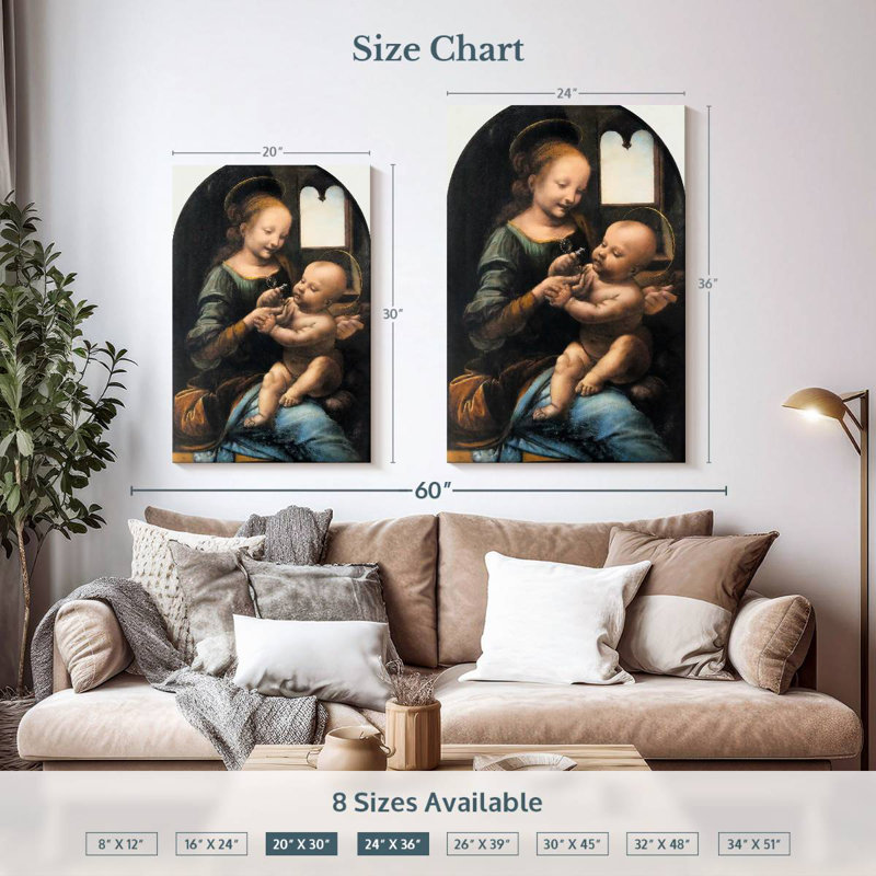 Adella Benois Madonna 1478, H 36 po x l 24 po