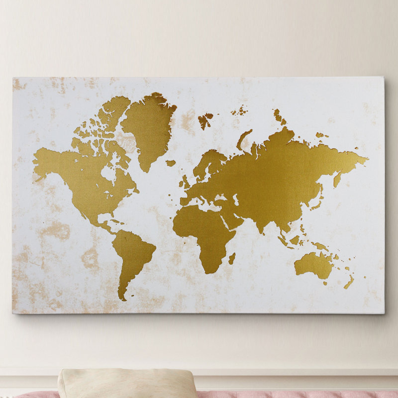 « champaign gold map », impression sur toile tendue, H 24 po x l 36 po x P 1,5 po