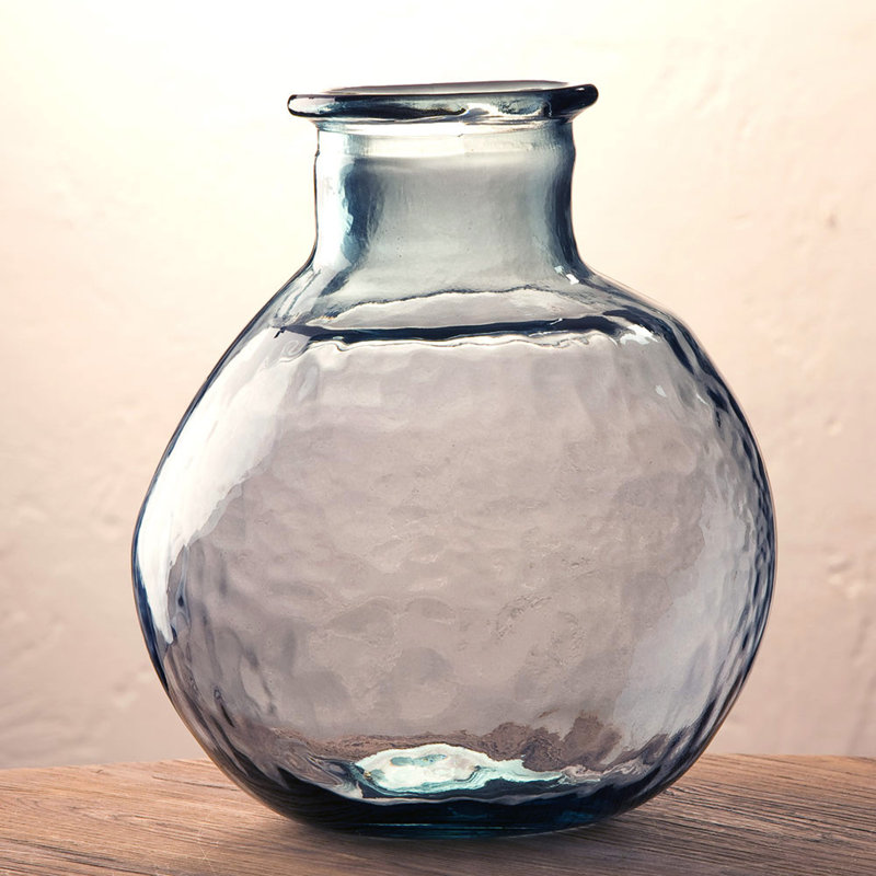 Zahrah Glass Table Vase, Smokey Blue