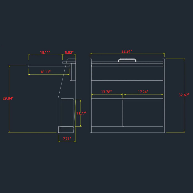 White Floor Standing Fold Down Desk