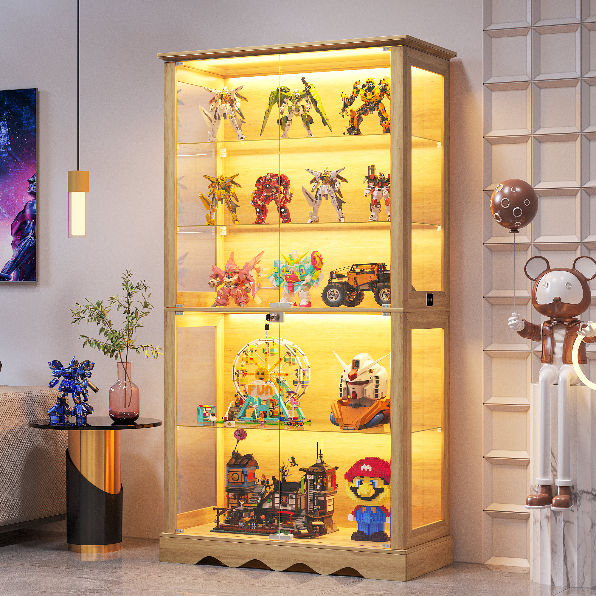 Wrought Studio 5-Tier Glass Curio Cabinet with LED Lighting & Reviews - Wayfair Canada