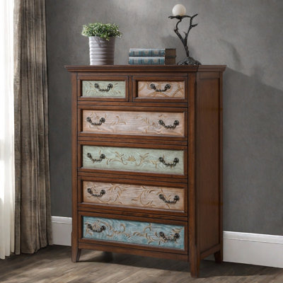 Commodes d'appoint rétro en bois peint vieilli