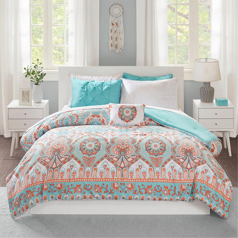 Queen Boho Comforter Set With Bed Sheets, Queen Comforter + 7 Additional Pieces