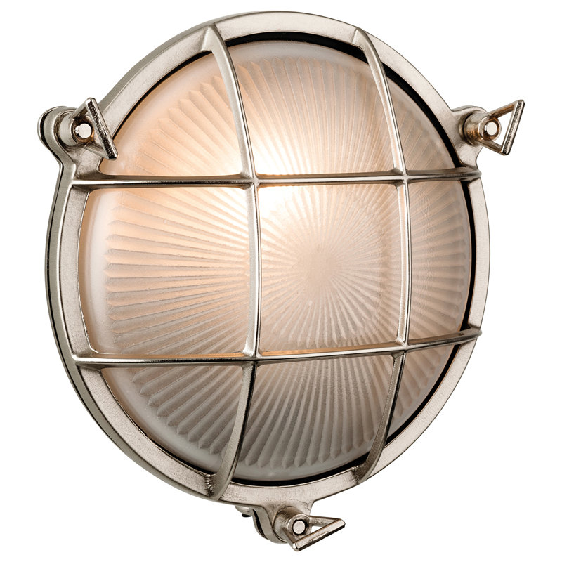 1 Light Outdoor Bulkhead Light, Nickel
