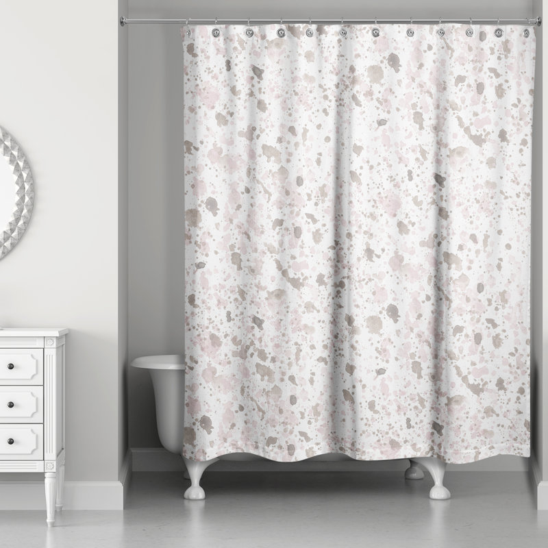 Rideau de douche simple Perine, Rose