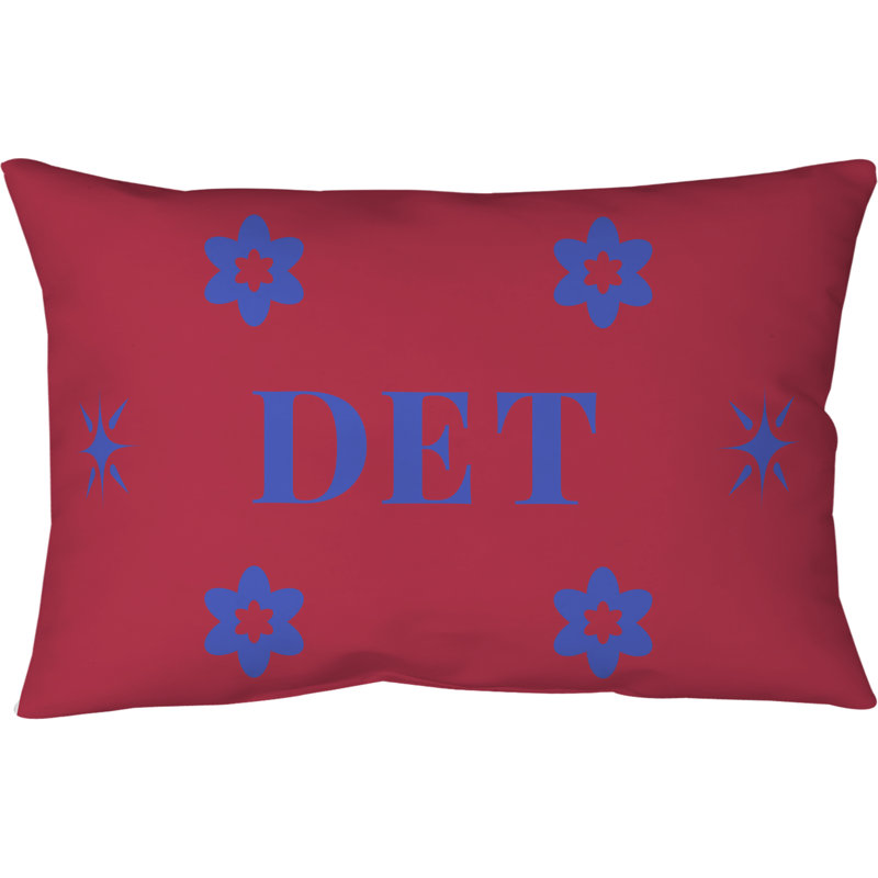 Coussin en polyester filé Detroit Basketball, Bleu/rouge