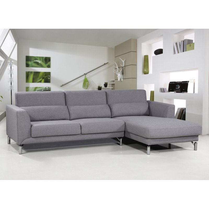 Canapé et chaise longue Robertson, Lin 100 % brun, Orienté à droite (vu de face)