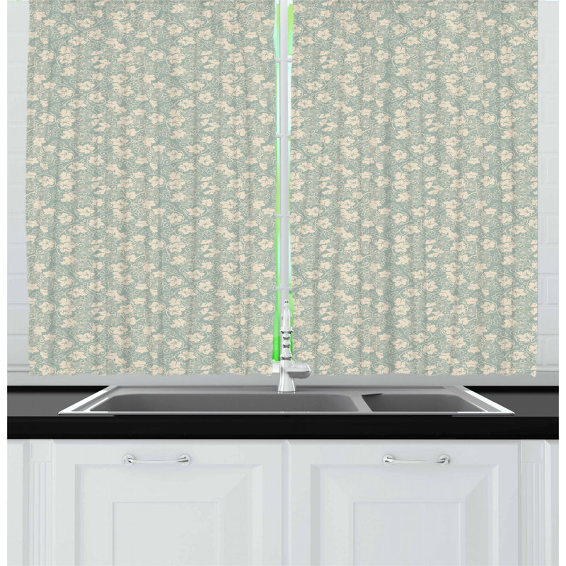 Floral Tailored Kitchen Curtain