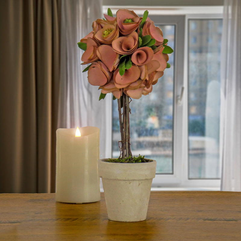 Topiaire 12 "printemps floral rose