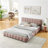 Queen Size Upholstered Bed ,Comfortable Upholstered Bed Frame, Chenille Fabric, With Headboard And  Bed Frame. With Drawer For Storage.-Pink-850164534-850164538