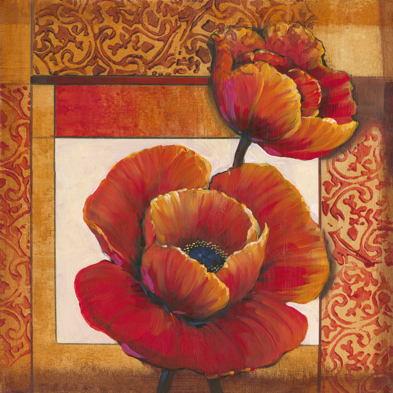 Poppy Pattern I by Tim OToole - Wrapped Canvas Art Prints, 30cm H x 30cm W x 3.8cm D