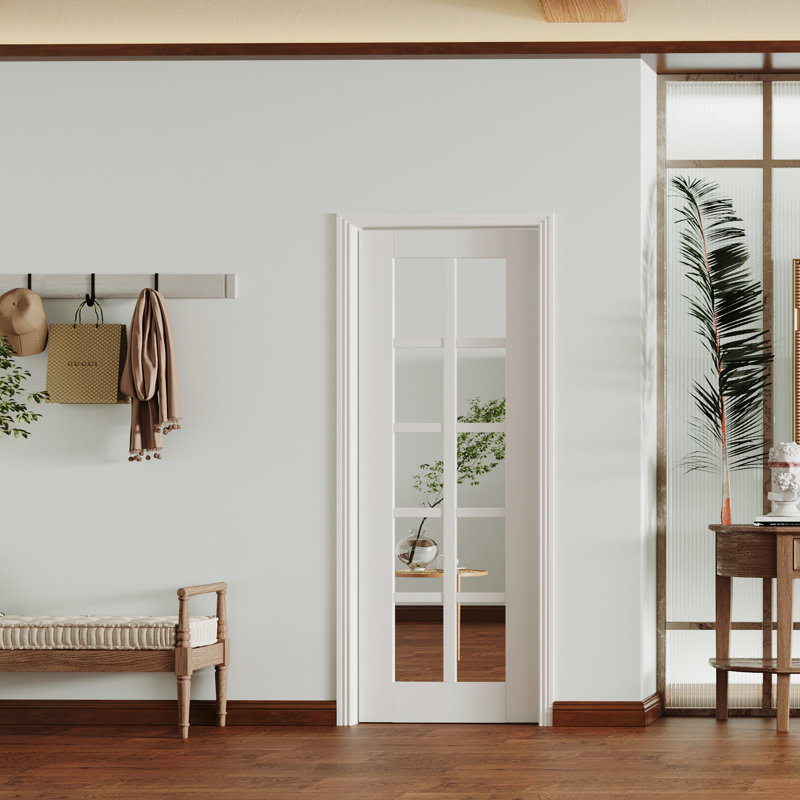 Portes intérieures doubles en panneau de fibres à densité moyenne, quincaillerie non incluse., 32" x 80", 1