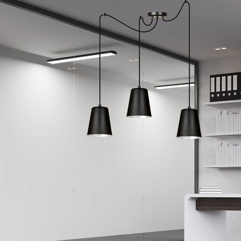 Pasley 3 - Light Cluster Pendant, Black/White