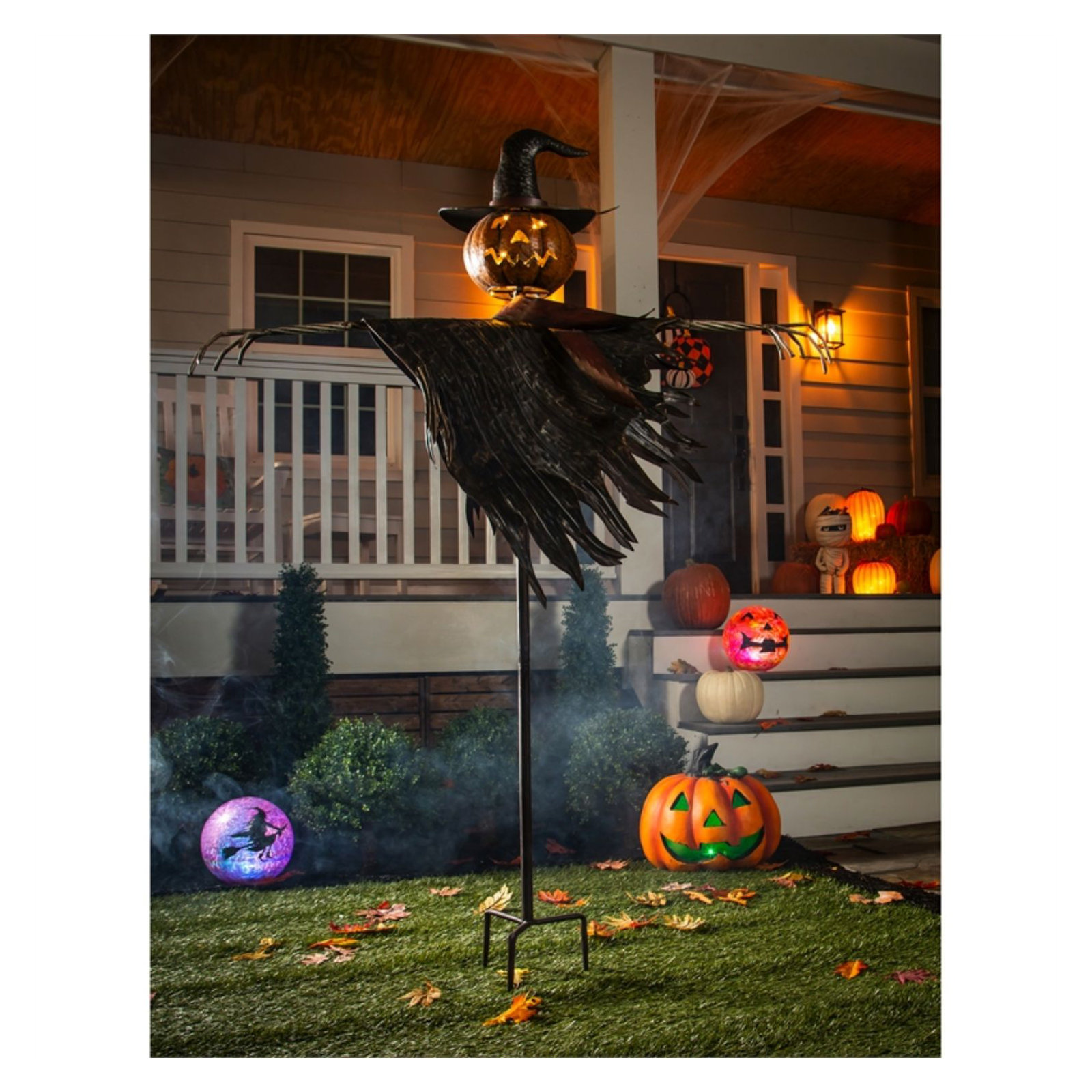 Jack-O-Lantern Scarecrow Garden Stake