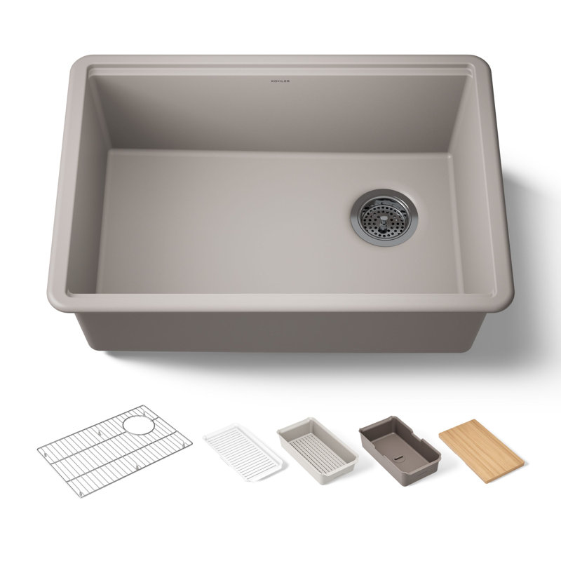 Billings Undermount Single-Bowl Workstation Kitchen Sink, Beige