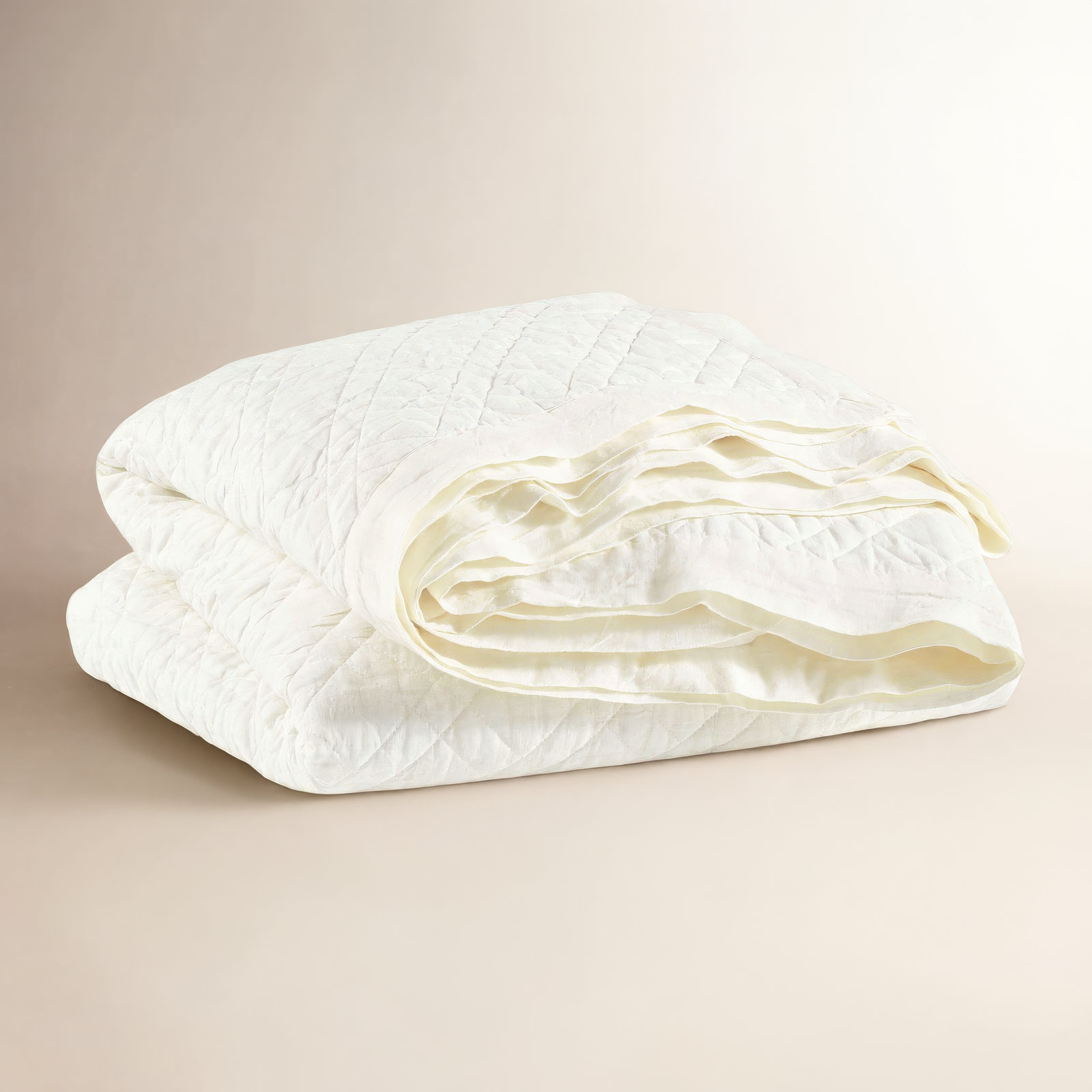 Washed Linen Quilt Set, Twin/Twin XL Quilt, Ivory