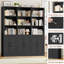 Bibliothèque 70 po H 70,1 po x l 63 po avec tablettes de rangement à 3 niveaux et 3 armoires à double porte | Grande armoire de rangement pour la maison et le bureau-2001448768