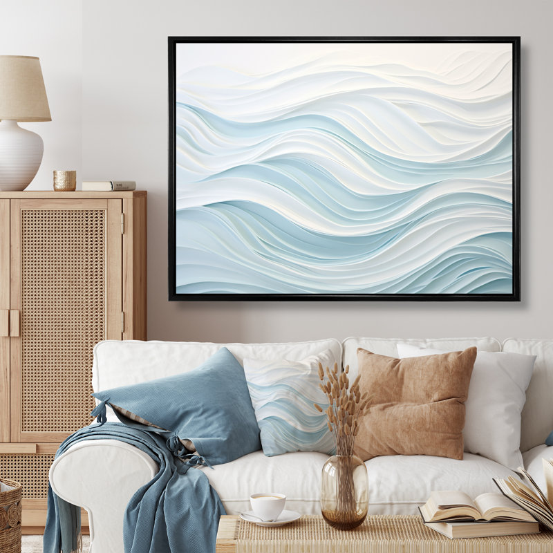 Chlora - art mural abstrait en marbre, Cadre flottant noir, H 12 po x l 20 po x P 1 po