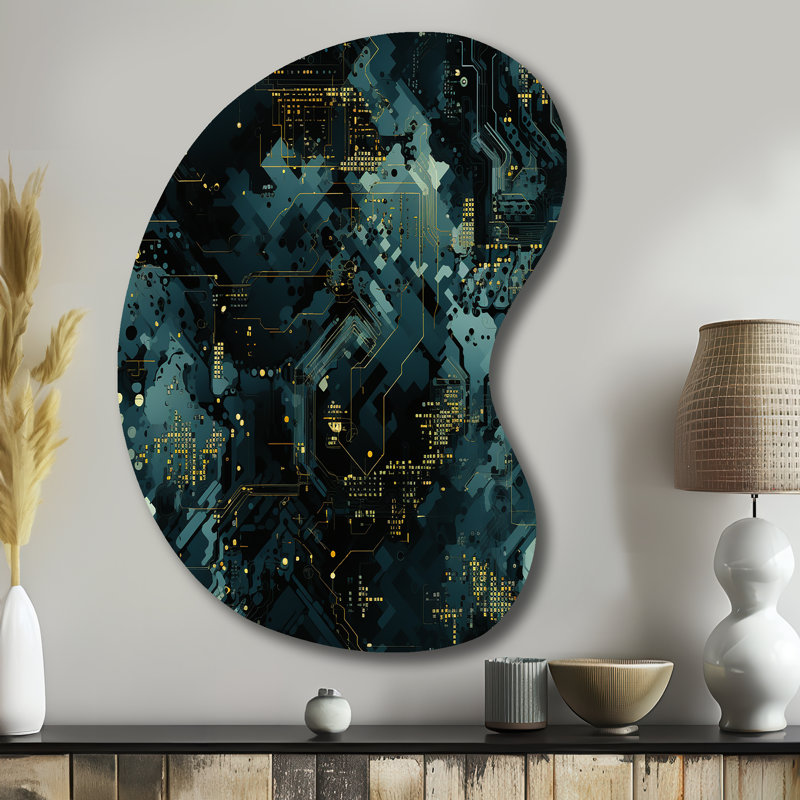 Schaefer - Art mural abstrait asymétrique en métal, sculpture murale de forme irrégulière, H 39 po x l 28 po
