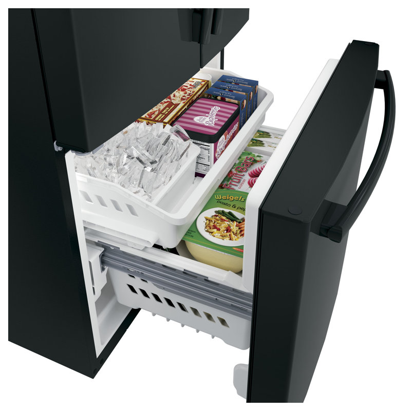33" Black French Door Refrigerator with Ice Maker and Smart Features