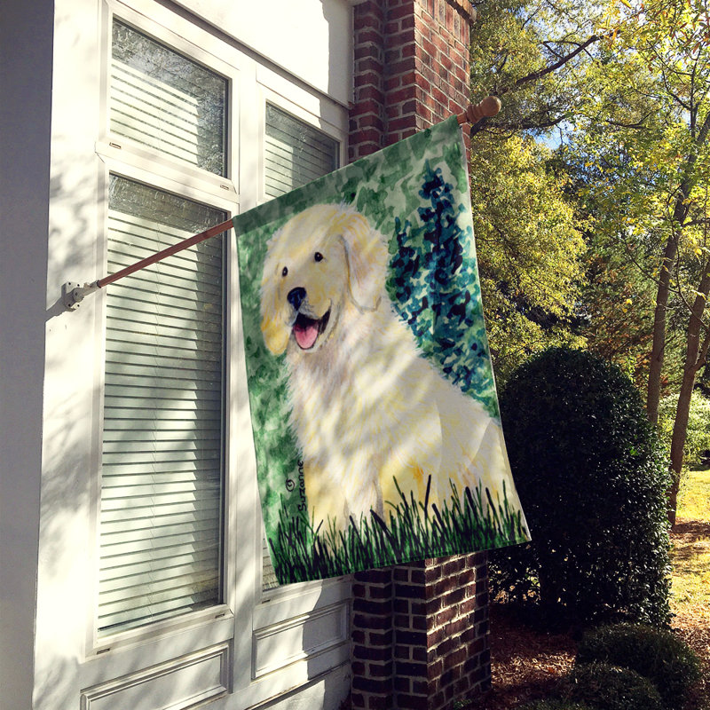 Double Sided 40'' H x 28'' W Polyester Animal House Flag, Golden Retrieve (White & Yellow)