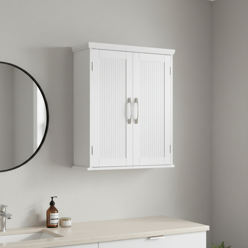 Norberto Removable Two-Door Wall Mounted Bathroom Cabinet