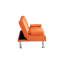 Lit orange de 67 po avec double pliage et table basse pour bureau, 3 positions réglables, revêtement en velours, pieds en métal, design compact pour salon, 2 sièges multifonctionnels à angles multiples, velours doux.