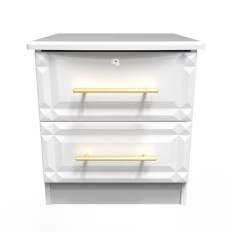 Fully Assembled Quinnville 2 Drawer Bedside Table