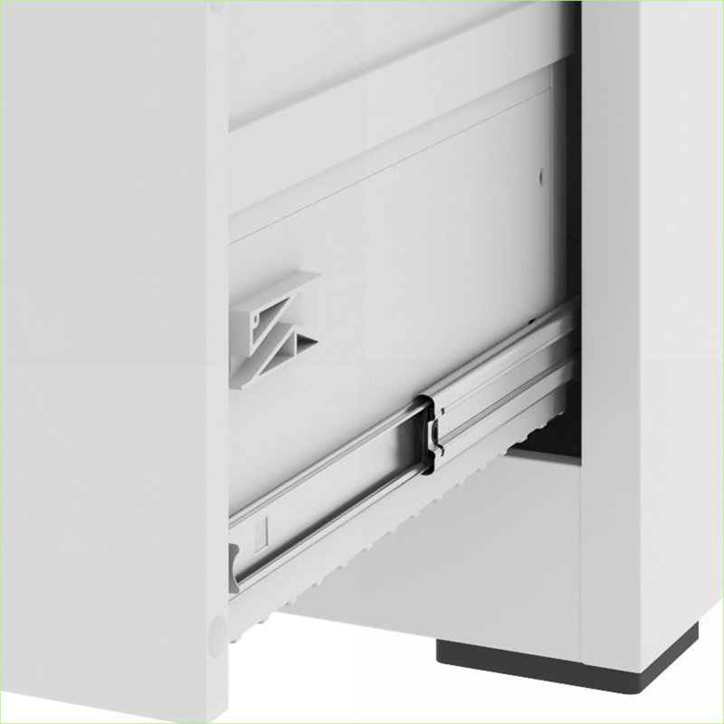 Classeur latéral 2 tiroirs avec serrure Cabinets, acier moderne, pour dossiers suspendus format lettre / légal / A4, blanc neige | Moderne | Bureau