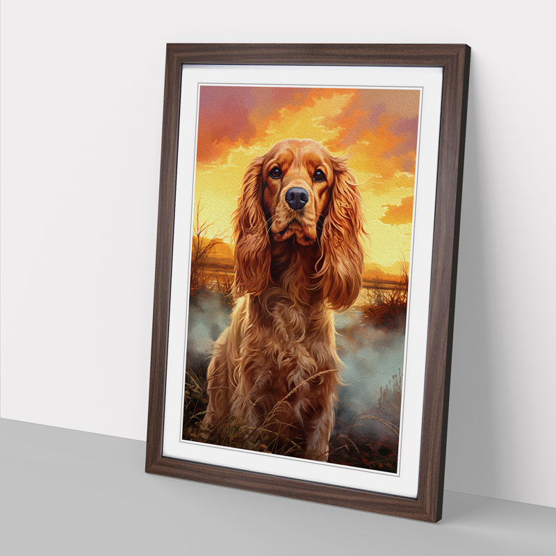 Single Picture Frame Print on Wood, Walnut Framed, 34cm H x 25cm W