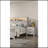 Contemporary White Wash 1Pc Nightstand Bedroom Melamine Bedside Table Black Bar Pull Furniture