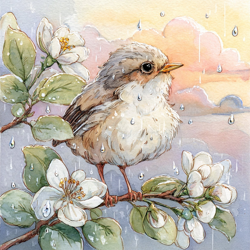 «Blossom Songbird Art V», art mural sur toile tendue, L 30 po x H 30 po x P 1,5 po