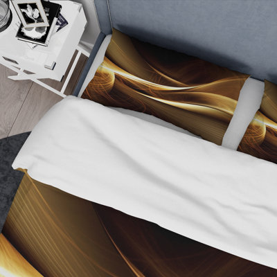 Gold Elegant Modern Sofa I - Abstract Duvet Cover Set - Microfiber Polyester