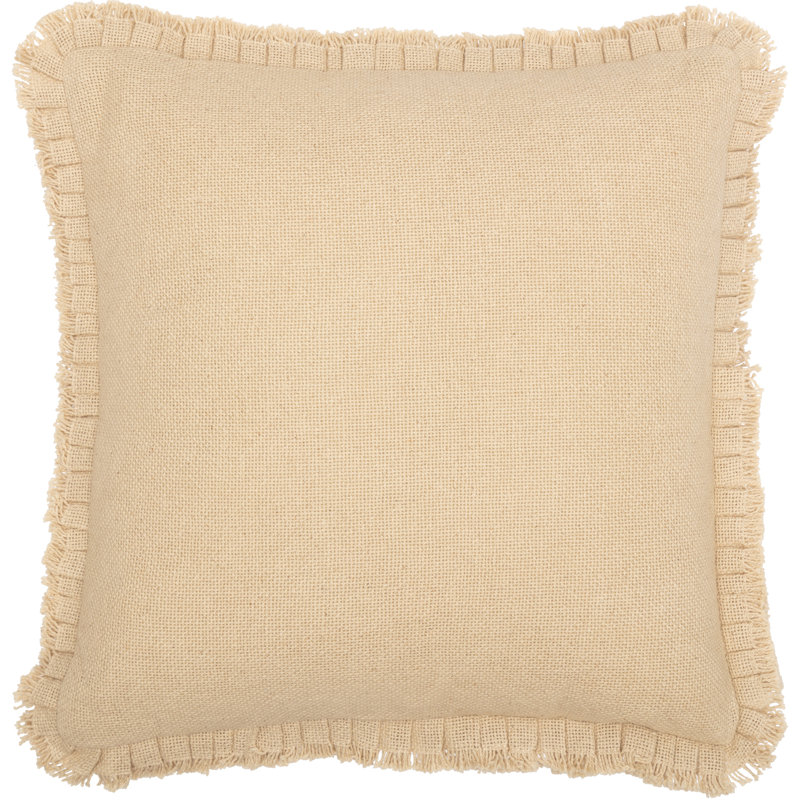 Burlap Natural Cotton Reversible Throw Pillow, Vintage Tan