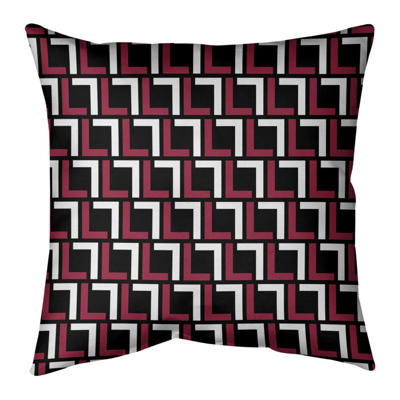 Housse de coussin Arizona Football Luxury, Rouge / blanc / noir, 18" x 18", Polyester sergé