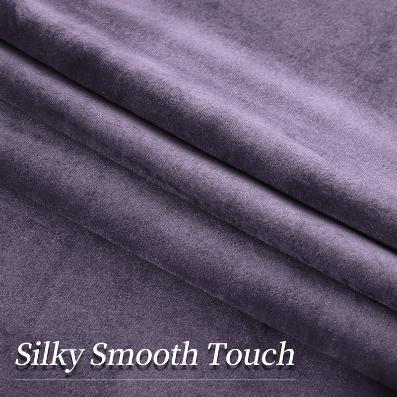 Desoto Velvet Room Darkening Curtain Pair, 52" W x 84" L, Purple