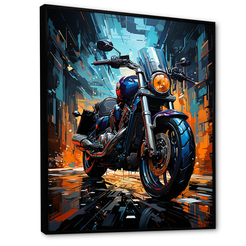 Moto électrique Blue Ride, Cadre flottant noir, H 44 po x l 34 po x P 1,5 po