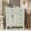 Meuble-lavabo de 30 pouces avec lavabo en céramique, armoire moderne avec portes à fermeture douce, tiroir profond et tiroir standard, meuble-lavabo élégant pour les petites salles de bain, -51090605
