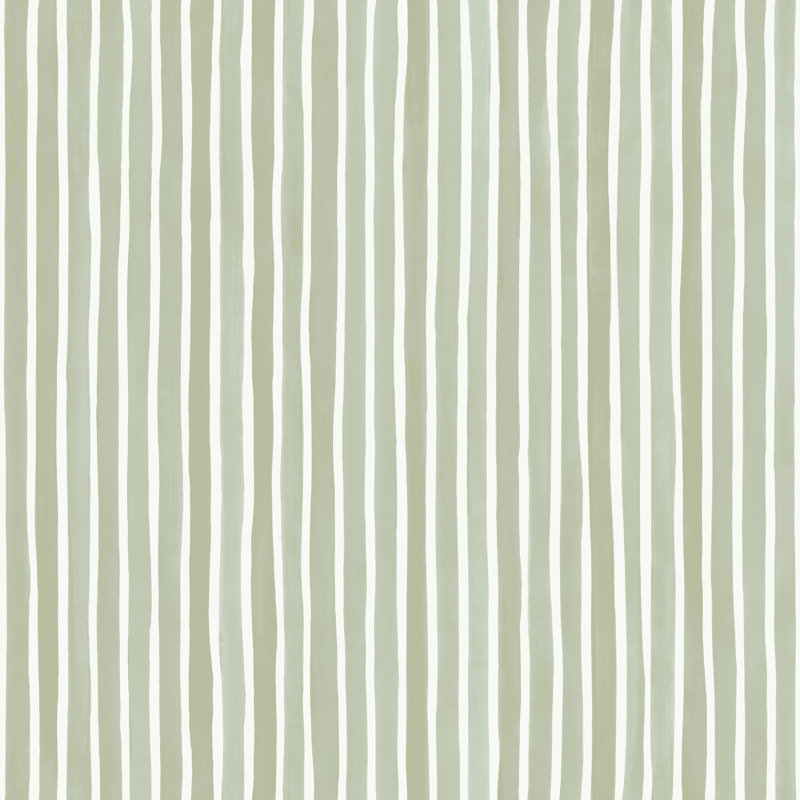 Marquee Stripes Striped Wallpaper Roll, Olive