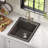 KRAUS Bellucci 28” Granite Workstation Drop In Top Mount Single Bowl Kitchen Sink with Accessories-86781488-87761613