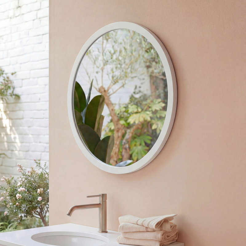 Miroir ARIEL, Blanc, L 24 po x P 0,8 po x H 24 po