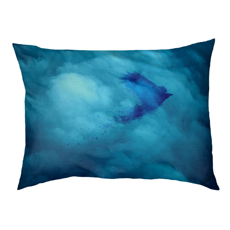 Coussin d’oiseau et de créateur de ciel Burien, L 32,5 po x l 42,5 po, Noir