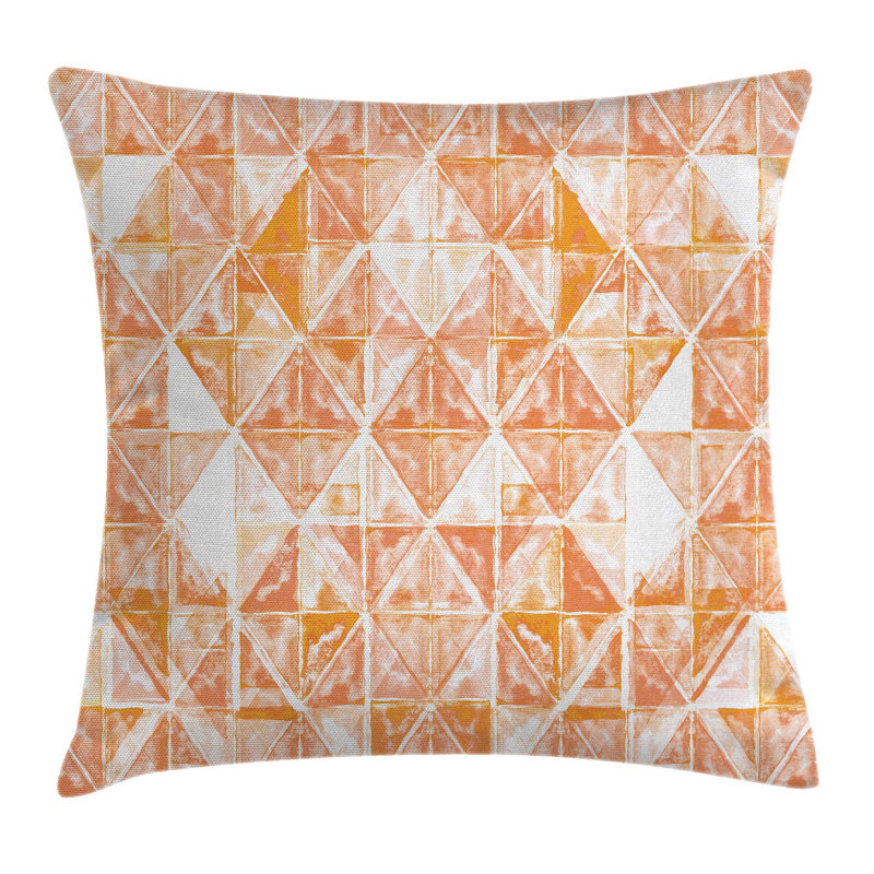 Triangular Grid Artwork Square Pillow Cover, 18" x 18"