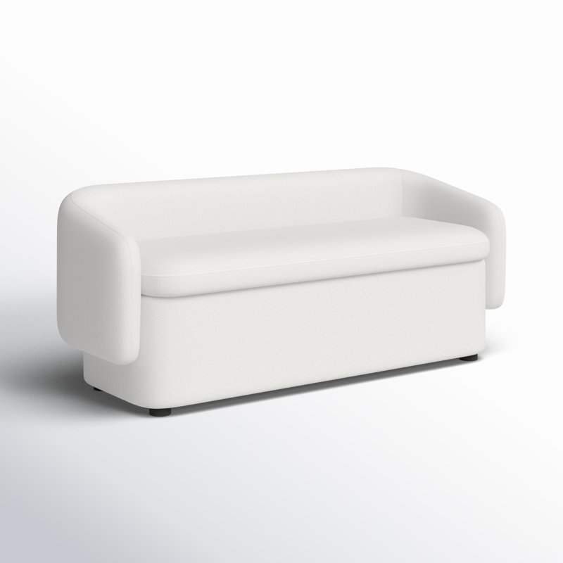 Bredon Polyester Blend Upholstered Storage Bench, Capri Ivory Chenille