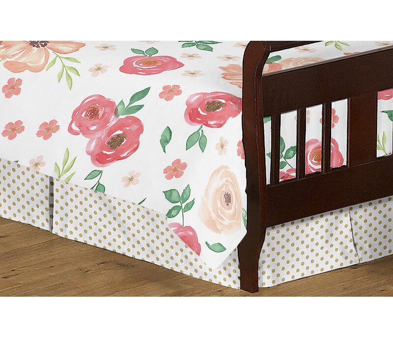 Sweet Jojo Designs Watercolor Floral 5 Piece Toddler Bedding Set ...