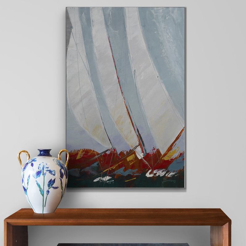 « racing the wind », peinture sur toile tendue, H 48 po x l 36 po x P 1 po