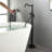 Freestanding Bathtub Faucet Tub Floor Mount Bathroom Faucets Brass Single Handle with Hand Shower-75959722