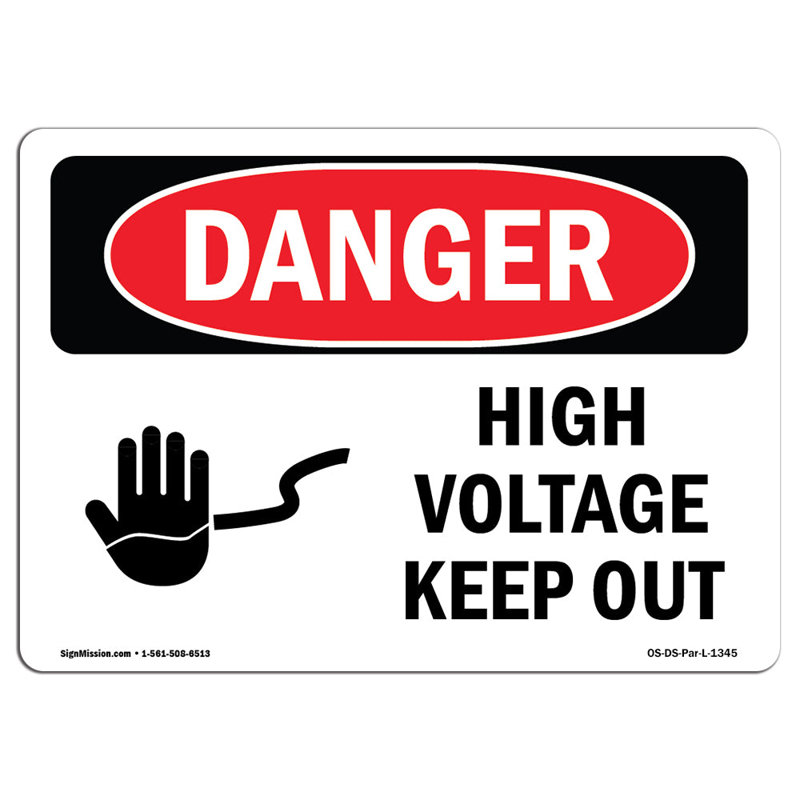 Signe de danger, H 12 po x l 18 po x P 0,1 po